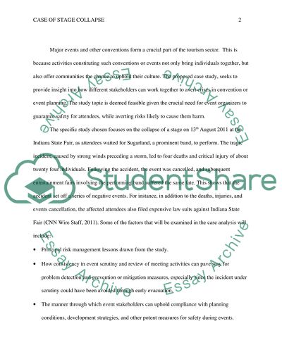 Case Study Topic about risk management of events or meeting
