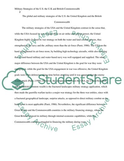 Global and Military Strategies of the US, the UK, and the British Commonwealth