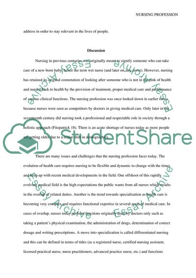 Issues that the Nursing Profession Faces Today