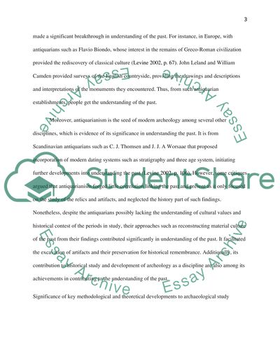 Development of Understanding of the Past by the Early Antiquarians Up to the Eighteenth