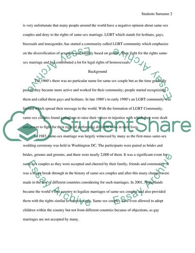 Legalizing Gay Marriage