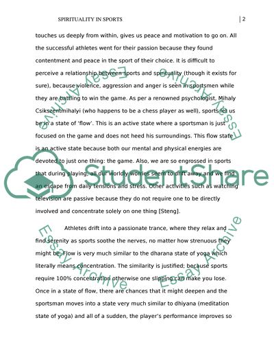 Spirituality In Sport