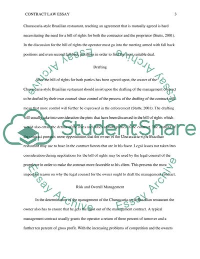 Contract Law - Churascaria-Style Brazilian Restaurant