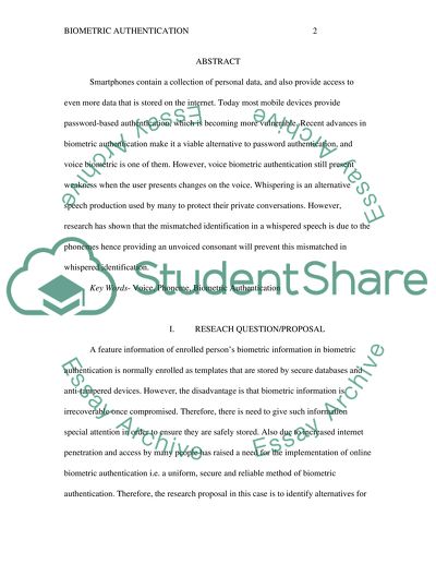 Biometric Authentication