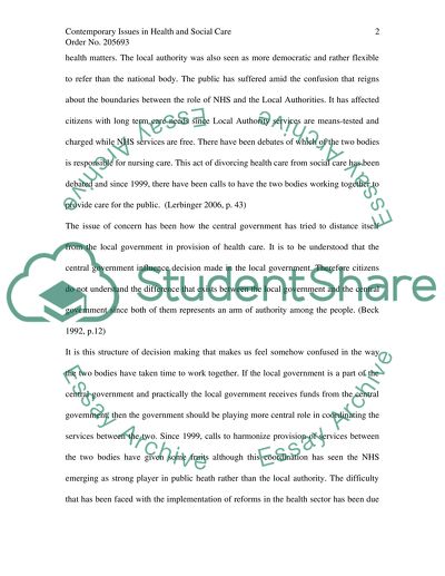 Contemporary Issues in Health and Social Care