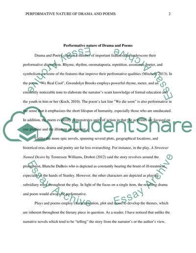 Performance in Drama and Poetry