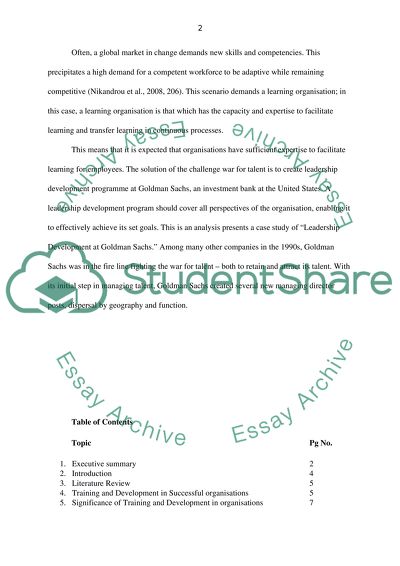 Leadership Development at Goldman Sachs