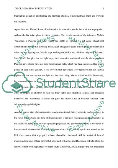 educational discrimination essay