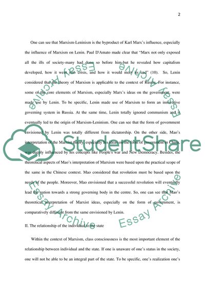 Compare and Contrast Lenins and Maos Interpretation of Marxist Ideas in Theory and Application