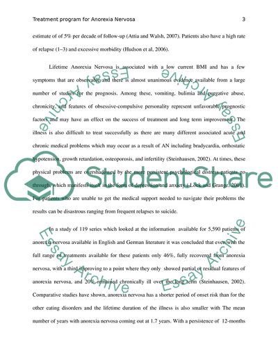 Designing a Viable Treatment program for Anorexia Nervosa