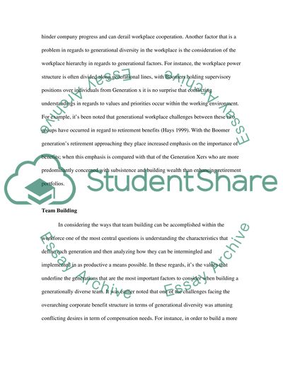 Team building within a generational diverse team