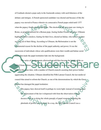 The Decline of the Late Medieval Papacy