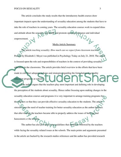 SCHOLARLY VS POP MEDIA, FOCUS ON SEXUALITY