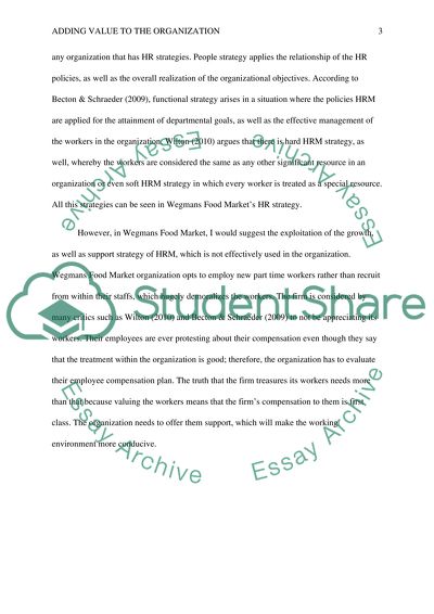 SLP - 1 ADDING VALUE TO THE ORGANIZATION