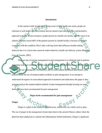 Pharmacology in Pain Management