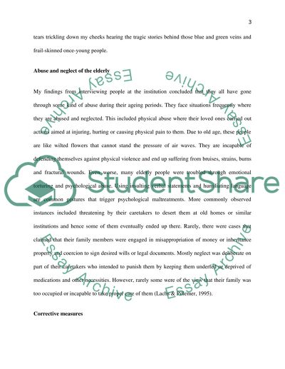 Abuse and Neglect of Elderly Persons