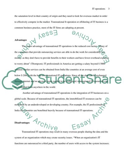 Transnational IT Operations Paper