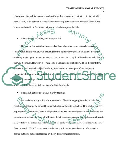 Beyond Greed and Fear---Trash Behavioral Finance as Completely as Possible
