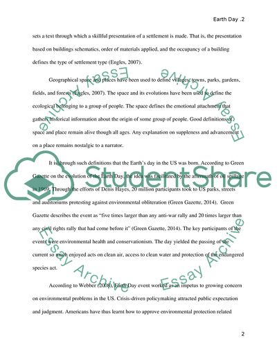 The Evolution of the Earth Day