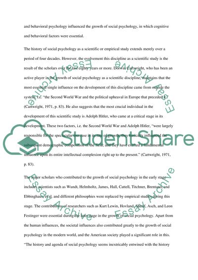 History and Social Psychology