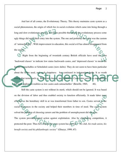 Role of Purity and Pollution in the Caste System