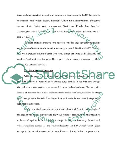 Ground Water Contamination and Use of Septic Tanks in Florida Keys Area