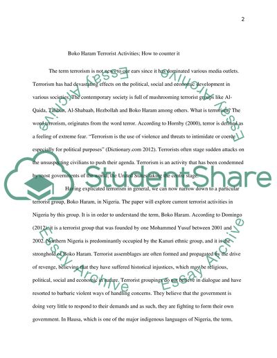 Boko Haram Terrorist Activities: How to Counter It