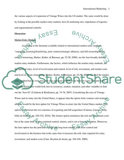 International Marketing of Vintage Wines