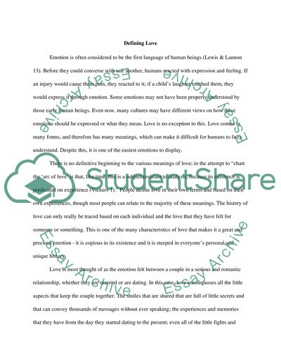 Defining Love in Todays World