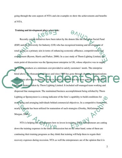 Role of National Training Awards