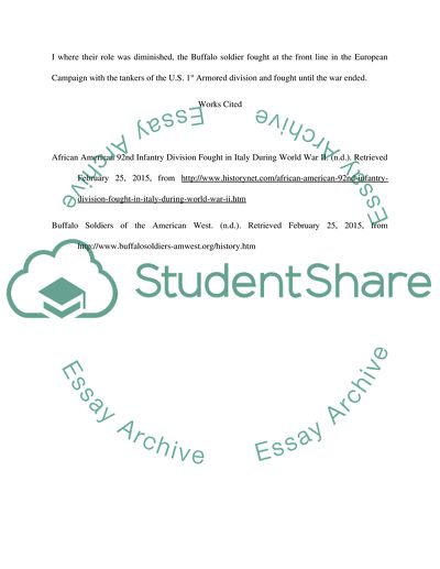 The Buffalo Soldiers in World War II