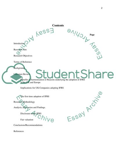 The Impact of the Implementation of IFRS on the UK Companies
