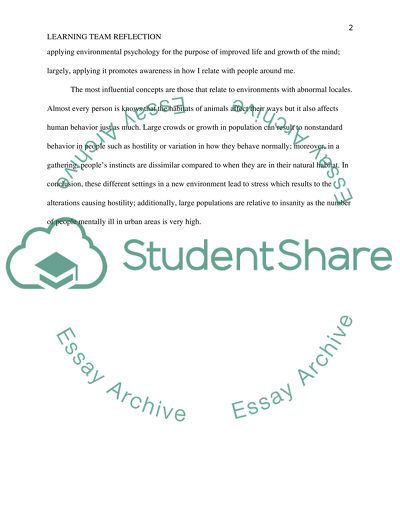 Learning team reflection - 460