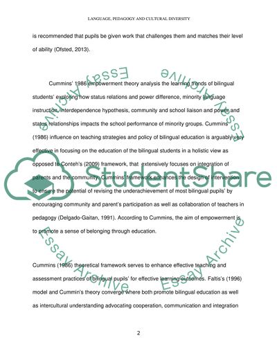 Cultural Diversity as a Fundamental Aspect of Education in the UK