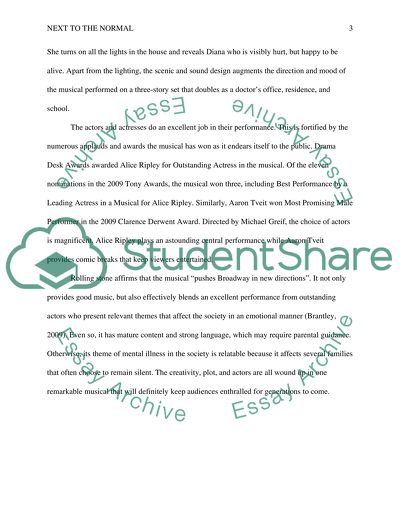 Review performance about &quot;Next to the Normal&quot;