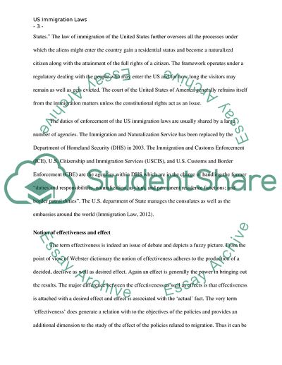 Effectiveness of the Current US Immigration Laws
