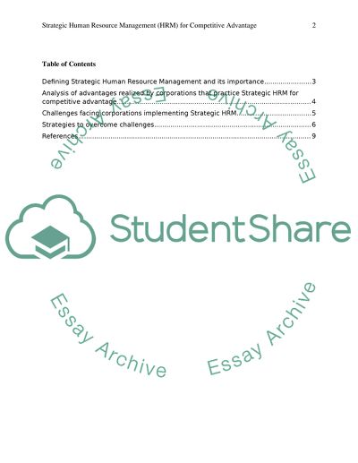 Strategic HRM(Human Resource management) can be utilised as a competitive advantage today