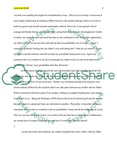 Grief and Loss of Personal Awareness