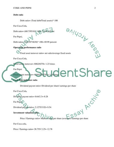Liquidity Measurement Ratios of Coke and Pepsi