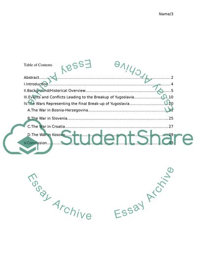 Breakup of Yugoslavia from 1991-1995