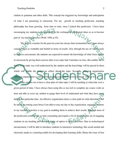 Teaching Portfolio