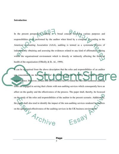 Auditing Connection and Impacts - Roles and Responsibilities of Auditors