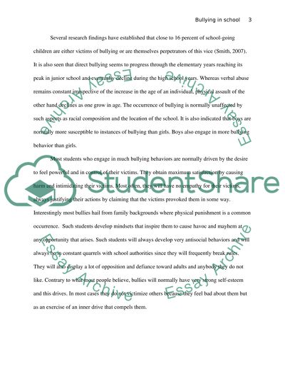 The Consequences of Bullying in School