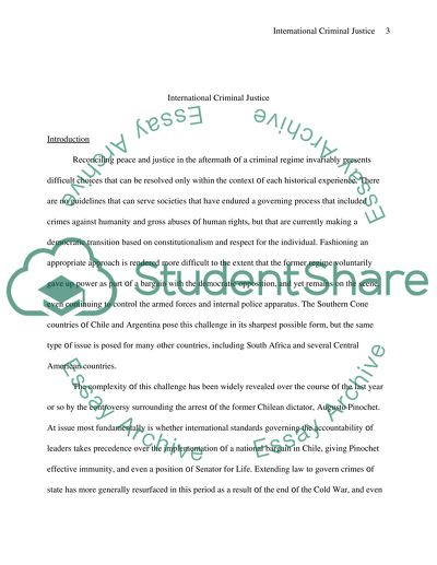 International Criminal Justice