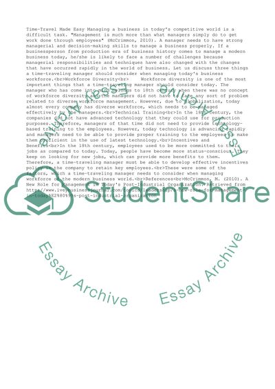 Time-Travel Made Easy--An Entrepreneur from a past era arriving in mordern time