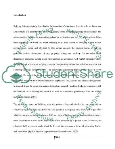 Why does bullying occur among prisoners