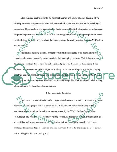 The Issue of Malaria Epidemic