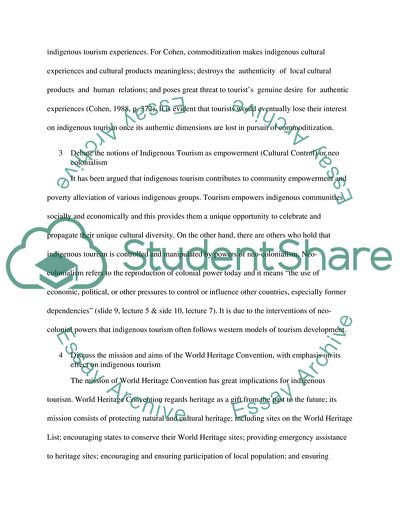 The Concept of Sustainable Development of Indigenous Cultural Tourism