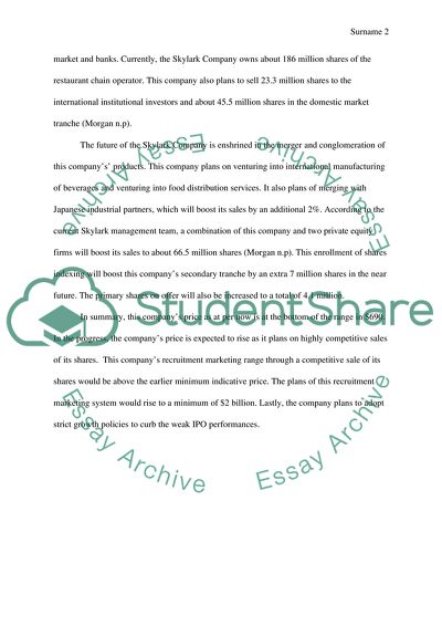 Financial Performance of the Skylark Company