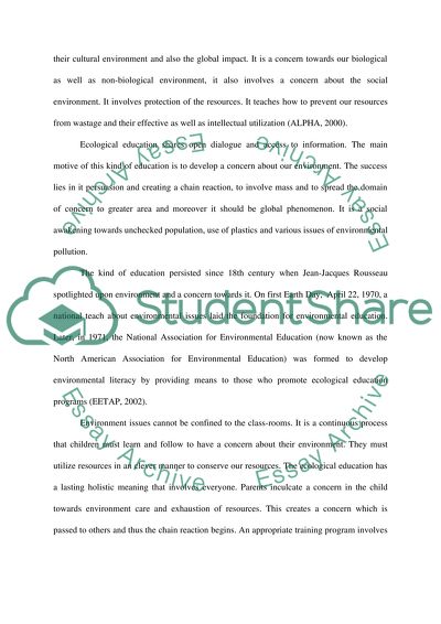 Research on Ecological Education